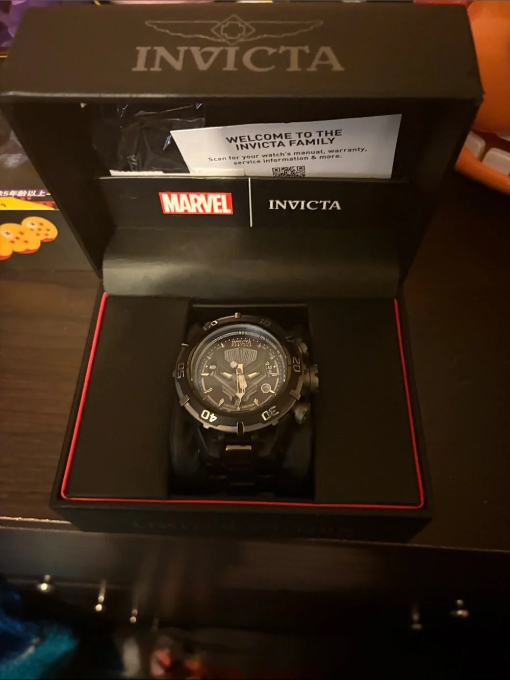 Invicta Black and Gold Marvel Edition Tactical Chronograph Watch
